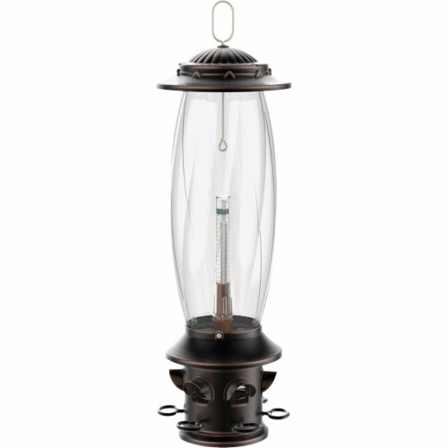 Squirrel X6 Pewter Metal 6.3 Lb. Capacity Tube Bird Feeder 16-SQU-X-6 Perspective: front