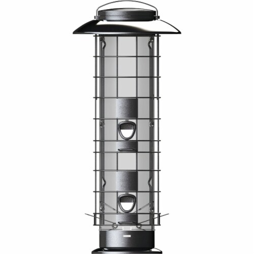 Squirrel-X Gunmetal X4 Squirrel-Resistant Bird Feeder Perspective: front