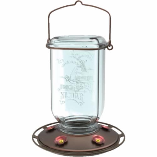More Birds Mason Jar Hummingbird Feeder - Light Green Perspective: front