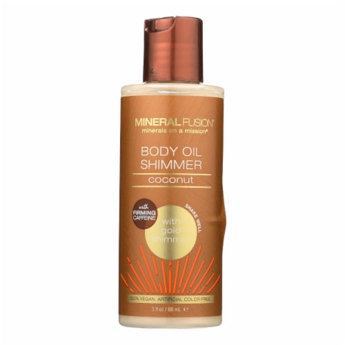 Mineral Fusion Macadamia Nut Gold Body Oil Shimmer Perspective: front