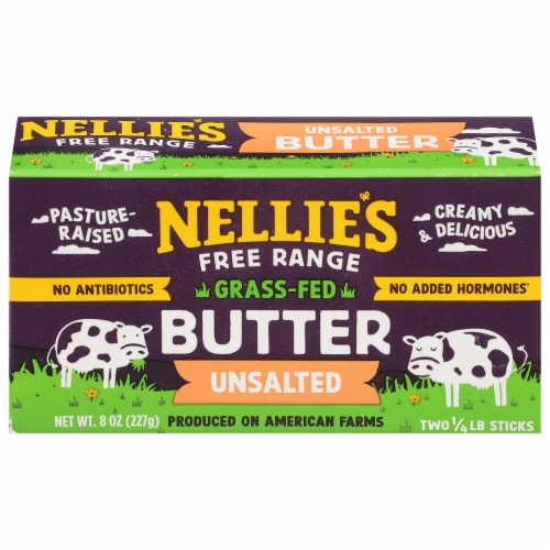 Nellie's® Free Range Slow Churned Unsalted Butter Perspective: front