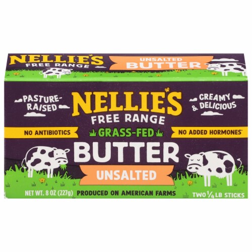 Nellie's® Free Range Slow Churned Unsalted Butter Perspective: front