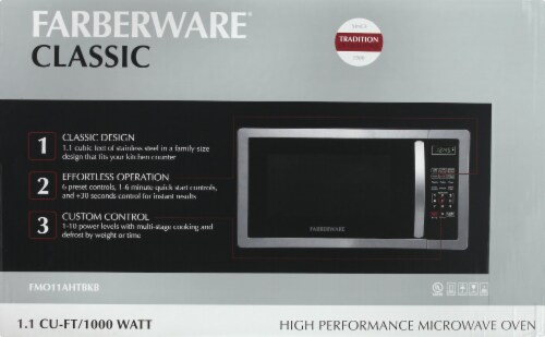 Farberware Classic 1000-Watt High Performance Microwave Oven - Stainless Steel Perspective: front