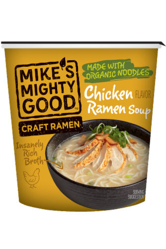 Mike's Mighty Good™ Chicken Flavor Ramen Noodle Soup Cup Perspective: front