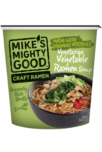 Mike's Mighty Good™ Vegetarian Vegetable Ramen Noodle Soup Cup Perspective: front