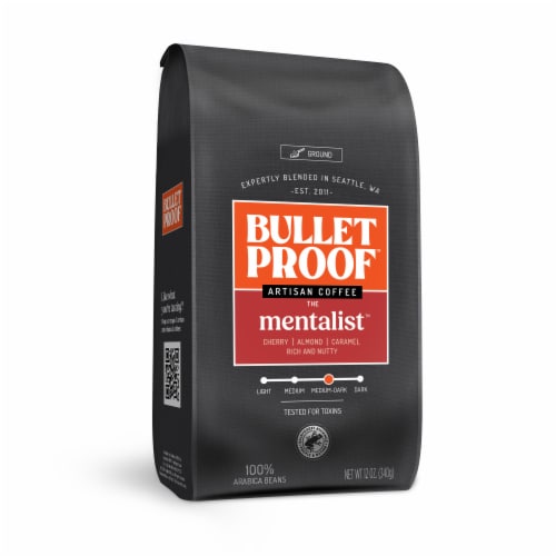 Bulletproof™ The Mentalist Medium Dark Ground Coffee Perspective: front
