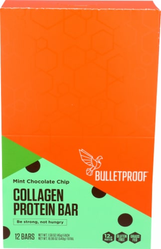 Bulletproof™ Mint Chocolate Chip Collagen Bars Perspective: front