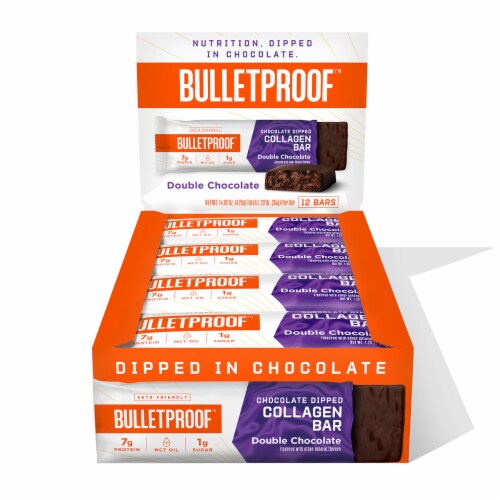 Bulletproof Double Chocolate Chocolate Dipped Collagen Bar Perspective: front