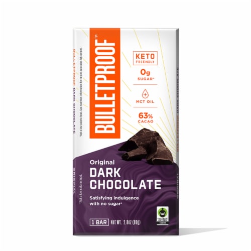Bulletproof Original Dark Chocolate Bar Perspective: front