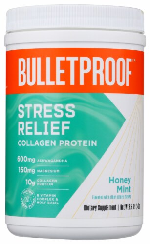 Bulletproof™ Stress Relief Honey Mint Collagen Protein Perspective: front