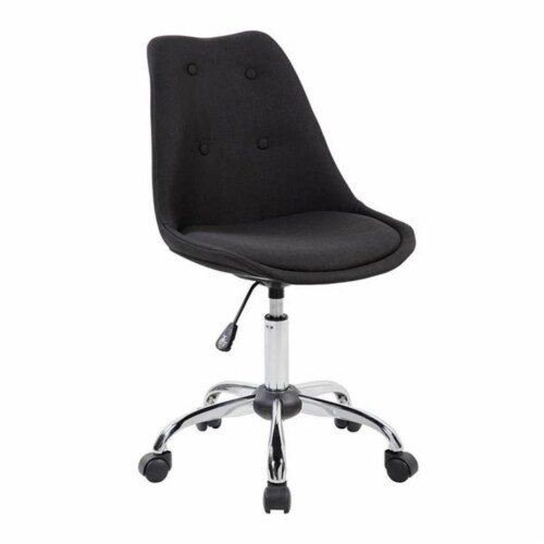 Techni Mobili Armless Desk Chair in Black Perspective: front