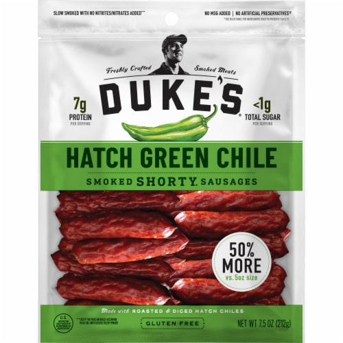 Duke's® Hatch Green Chile Smoked Shorty Sausages Perspective: front