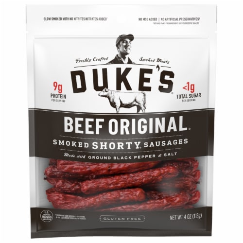 Duke's® Beef Original Smoked Shorty® Sausages Perspective: front