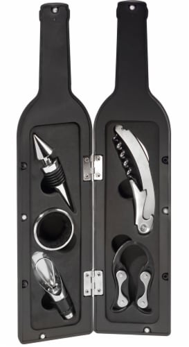 5 Piece Wine Bottle Opener Tool Set Gift Set Corkscrew Pourer