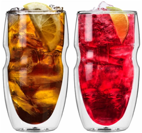 Serafino Double Wall 16 oz Iced Tea & Coffee Glasses - Set of 2