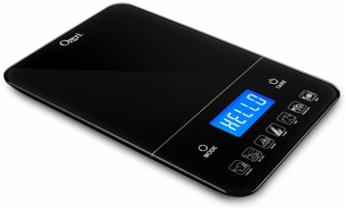 Ozeri Touch III 22 lbs (10 kg) Digital Kitchen Scale with Calorie Counter, in Tempered Glass Perspective: front