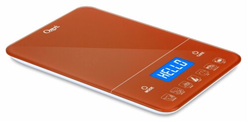 Ozeri Touch III 22 lbs (10 kg) Digital Kitchen Scale with Calorie Counter, in Tempered Glass Perspective: front