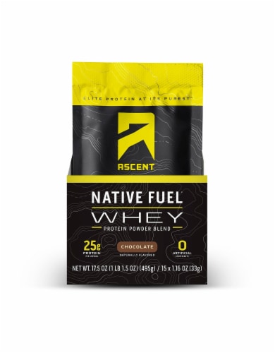 Ascent® Native Fuel® Chocolate Whey Protein Powder Blend Perspective: front