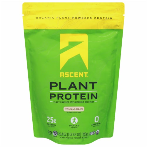 Ascent® Vanilla Bean Plant Protein Powder Blend Perspective: front