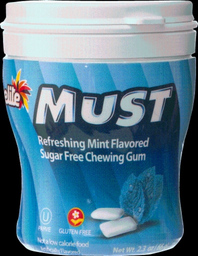 Elite Must Sugar Free Refreshing Mint Chewing Gum Perspective: front