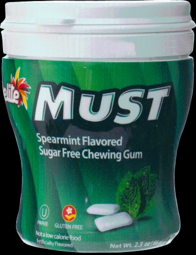 Bazooka Spearmint Sugar Free Chewing Gum Perspective: front