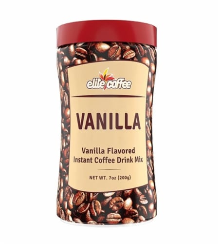Elite Coffee Vanilla Instant Coffee Perspective: front