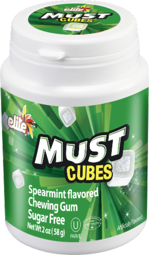 Elite Must Cubes Spearmint Gum Perspective: front