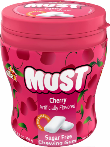 Elite Must Cherry Sugar Free Chewing Gum Perspective: front