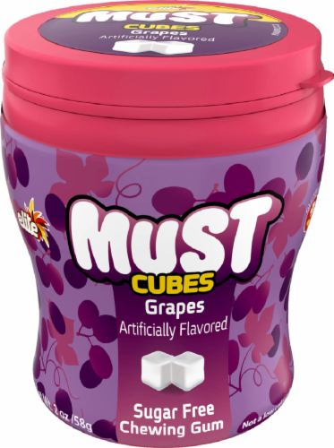Elite Must Grapes Sugar Free Chewing Gum Cubes Perspective: front