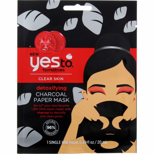 Yes To® Tomatoes Detoxifying Charcoal Paper Mask Perspective: front