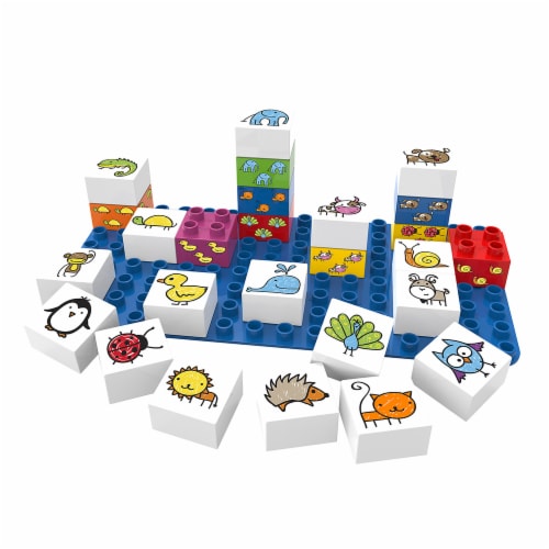 27 pcs BiOBUDDi Learning Animals Building Blocks Set Perspective: front
