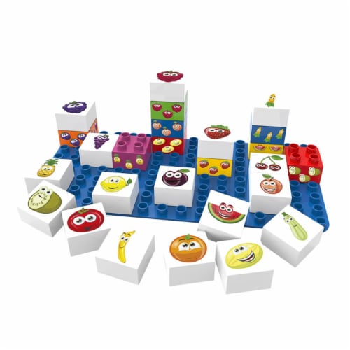 27 pcs BiOBUDDi Fruit Learning Building Blocks Set Perspective: front