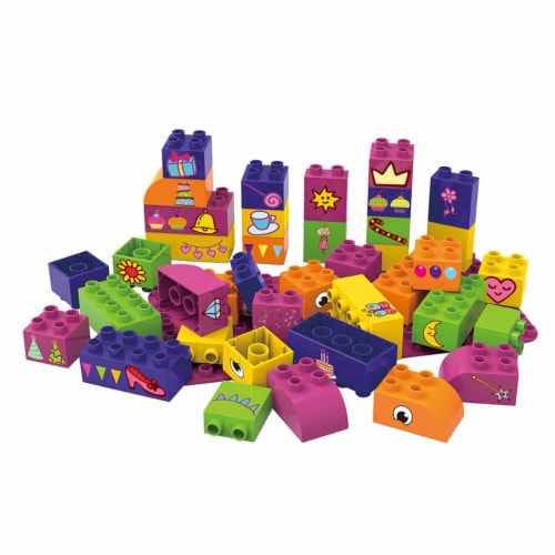 40 pcs BiOBUDDi Educational Blocks with Baseplate – Set 2 Perspective: front