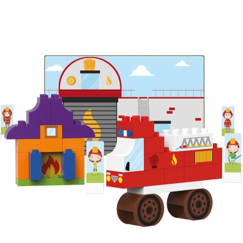 40 pcs BiOBUDDi Fire Department Building Blocks Set Perspective: front