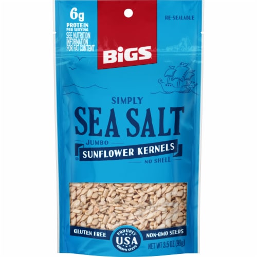 Bigs Simply Sea Salt Jumbo Sunflower Kernels Perspective: front