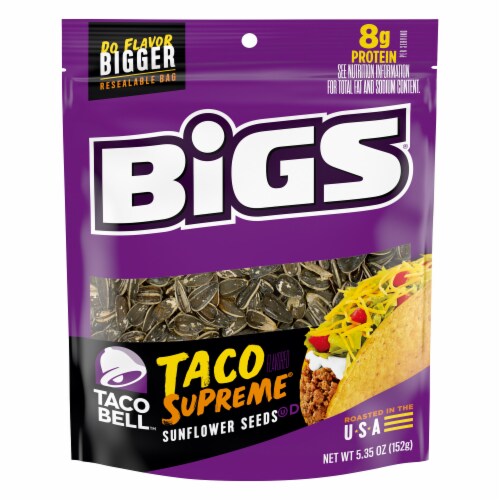 Bigs Keto Friendly Taco Bell Taco Supreme Sunflower Seeds Perspective: front