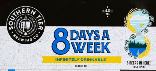 Southern Tier Brewing Company 8 Days A Week Infinitely Drinkable Blonde Ale Perspective: front