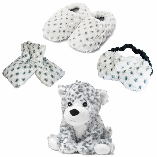 Warmies Snow Leopard Scented Plush Sleep Set Perspective: front