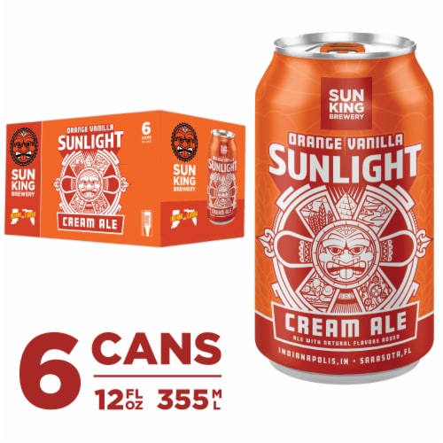 Sun King Brewery Orange Vanilla Sunlight Cream Ale Craft Beer Perspective: front