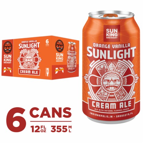 Sun King Brewery Orange Vanilla Sunlight Cream Ale Craft Beer Perspective: front