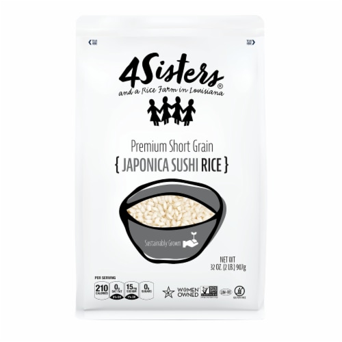 4Sisters® Authentic Short Grain Jasponica Sushi Rice Perspective: front