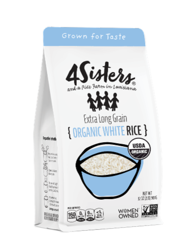 4Sisters® Organic Long Grain White Rice Perspective: front