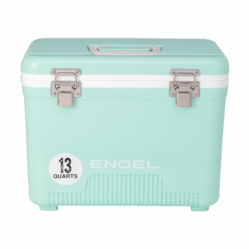 ENGEL 13 Quart 18 Can Leak Proof Odor Resistant Insulated Cooler Drybox, Seafoam Perspective: front