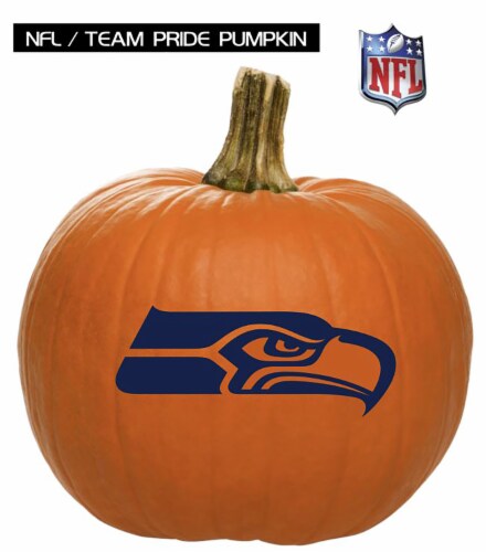 Pumpkin Patch Pals NFL Football Painted Logo Pumpkin - Each Perspective: front