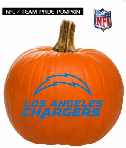Pumpkin Patch Pals LA Chargers Painted Pumpkin - Each Perspective: front