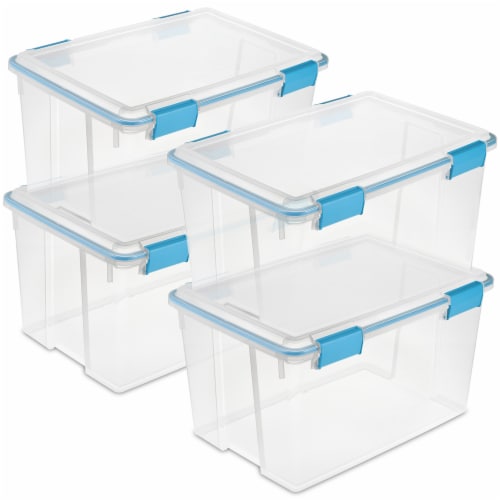 Sterilite 20 Qt Gasket Box, Stackable Storage Bin With Latching