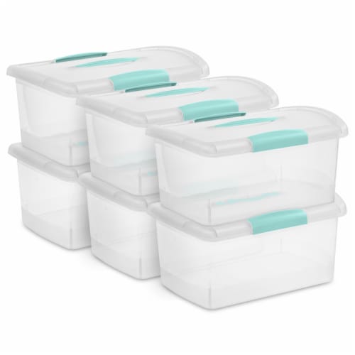 Sterilite Medium Nesting ShowOffs, Stackable Small Storage Bin with Lid, 6  Pack, 1 Piece - Baker's