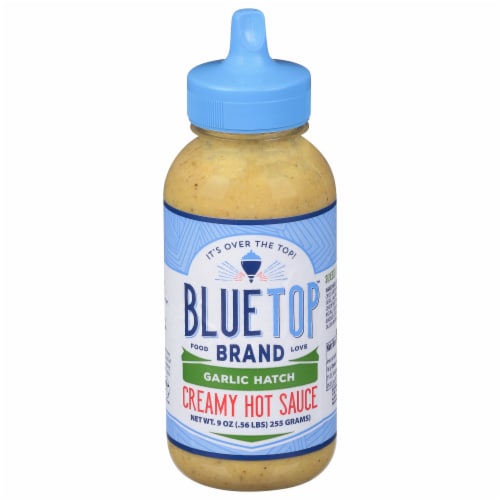 Blue Top Brand™ Garlic Hatch Creamy Hot Sauce Perspective: front