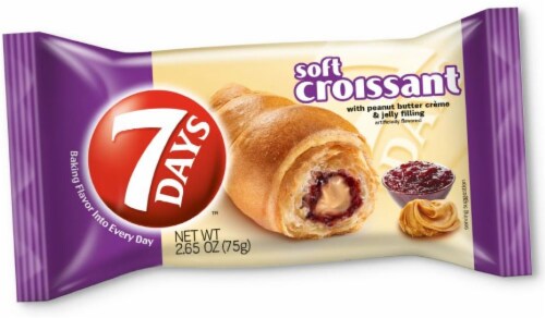 7 Days™ Soft Croissant with Peanut Butter Creme & Jelly Filling Perspective: front