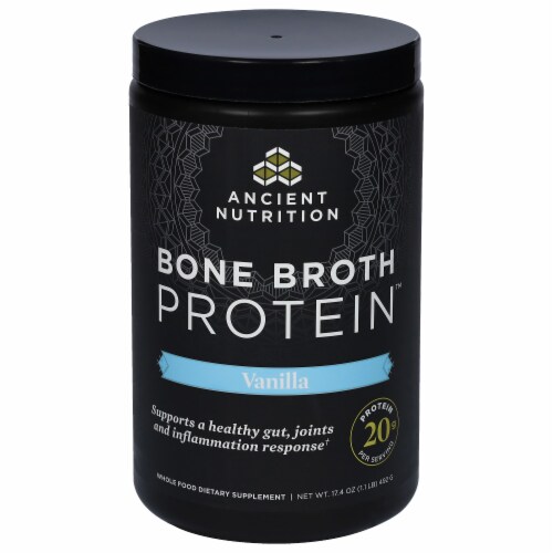 Ancient Nutrition Vanilla Bone Broth Protein Perspective: front